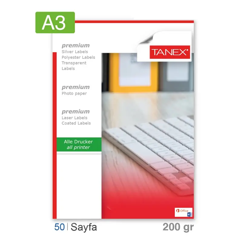 Tanex A3 Fotoğraf Kağıdı 200gr 50'li