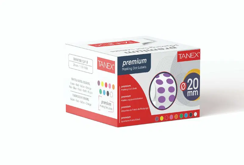 Tanex 20mm Nokta Etiket 2500'lü Mor