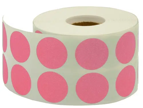Tanex 20mm Nokta Etiket 2500'lü Pembe