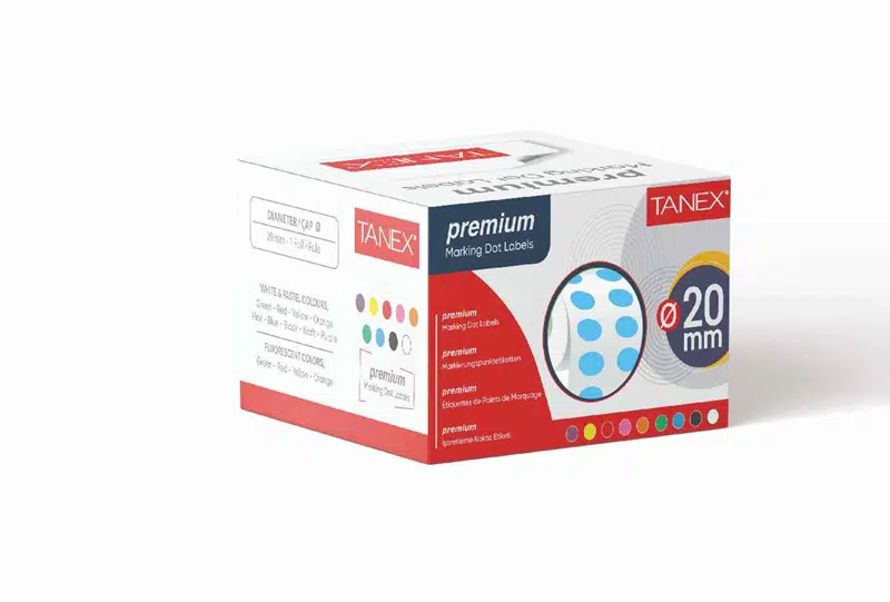 Tanex 20mm Nokta Etiketi 2500'lü Mavi