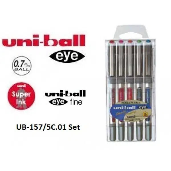 Uni-ball UB-157 Eye fine 0.7mm Roller Kalem 5'li Set