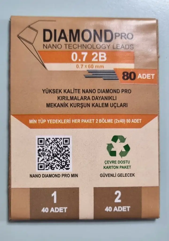 Uni NDP Nano Diamond Pro 2B 0,7mm Versatil Yedeği 80'li