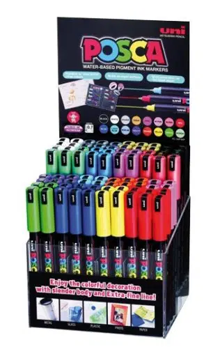 Uni PC-1MR Posca 0,7mm Su Bazlı Poster Markörü 80'li Set