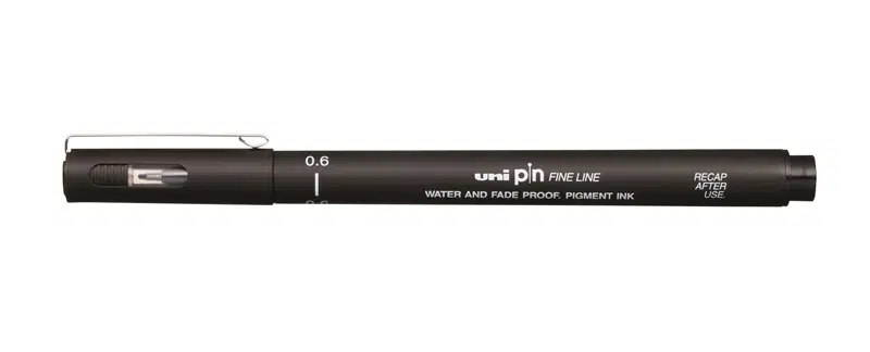 Uni PiN06-200 fine line 0,6mm Akrilik Uçlu Siyah