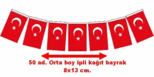 Vatan 807 İpli Orta Türk Bayrak 50'li